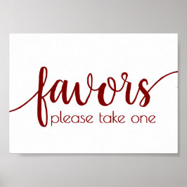 Simple Red Favors | Candy Apple Custom Party Event Poster