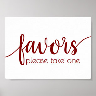 Simple Red Favors Candy Apple Custom Party Event Poster