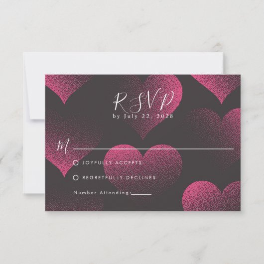 Simple Red Heart Theme for Wedding RSVP (Voorkant)