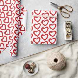 Simple Red Heart Valentine Modern Cadeaupapier