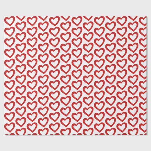 Simple Red Heart Valentine Modern Cadeaupapier (Vlak)