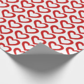 Simple Red Heart Valentine Modern Cadeaupapier (Hoek)