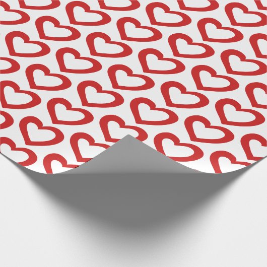 Simple Red Heart Valentine Modern Cadeaupapier (Hoek)