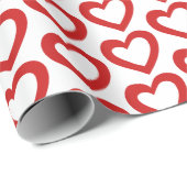 Simple Red Heart Valentine Modern Cadeaupapier (Rol Hoek)
