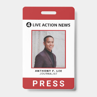 Simple Red Logo Personeelsfoto ID Badge