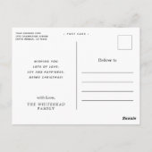 Simple Red Merry-kerstfoto White Briefkaart (Achterkant)