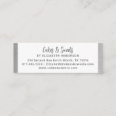 Simple Red Mixer Floral Cake Bakery Business Card Mini Visitekaartje (Achterkant)