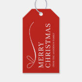 Simple red modern Merry Christmas  Cadeaulabel (Voorkant)