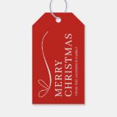 Simple red modern Merry Christmas  Cadeaulabel (Achterkant)