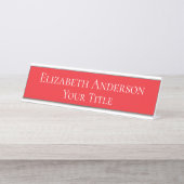 Simple Red Name Bord Bureau Naambordje (Voorkant)
