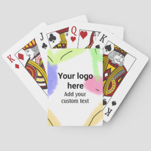 Simple red pi watercolor add your logo custom text pokerkaarten