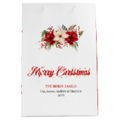 Simple Red Poinsettia Merry Christmas Gift Bags Medium Cadeauzakje (Voorkant)