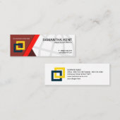 Simple Red Trapezium Line Global Import Export Mini Visitekaartje (Voorkant / Achterkant)