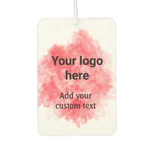 Simple red watercolor add your logo custom text mi luchtverfrisser