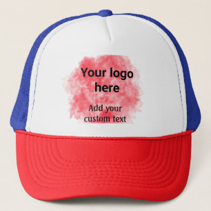Simple red watercolor add your logo custom text mi trucker pet