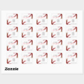 Simple Red & White Christmas Holly Berries Vierkante Sticker (Vel)