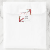 Simple Red & White Christmas Holly Berries Vierkante Sticker (Tas)