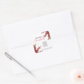 Simple Red & White Christmas Holly Berries Vierkante Sticker (Envelop)
