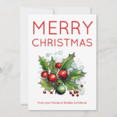 Simple Red & White Company Card Feestdagenkaart