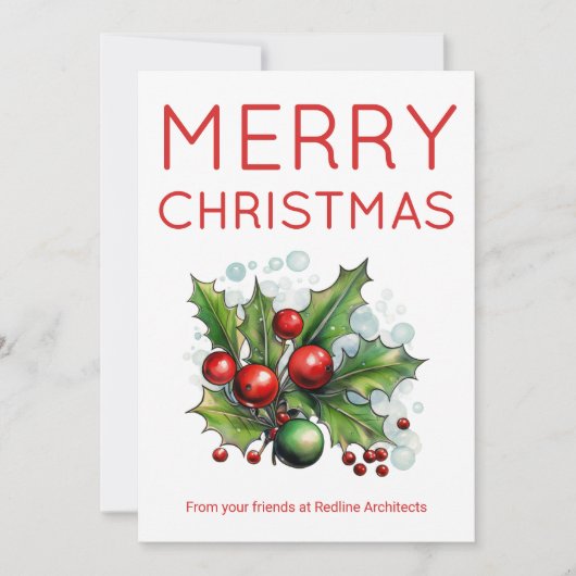 Simple Red & White Company Card Feestdagenkaart (Voorkant)