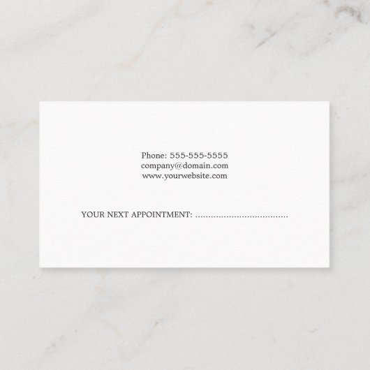 Simple Red White Hair Stylist Appoinment Card Afsprakenkaartje (Achterkant)