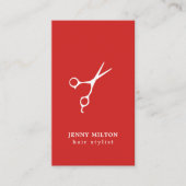 Simple Red White Hair Stylist Appoinment Card Afsprakenkaartje (Voorkant)
