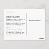 Simple Red & White Modern Photo Afstuderen Briefkaart (Achterkant)