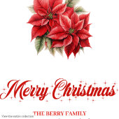 Simple Red White Poinsettia Holiday Gift Bag Medium Cadeauzakje