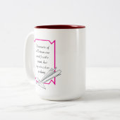 Simple Reflect but don’t Regret Inspirational Mug Tweekleurige Koffiemok (Voorkant links)