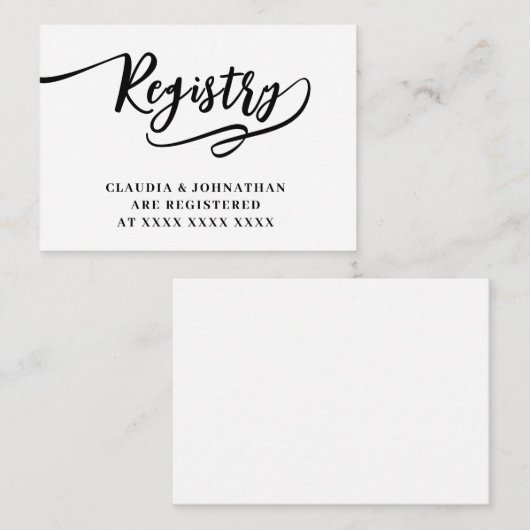 Simple Registry Vrijgezellenfeest Informatiekaartje (Voorkant / Achterkant)