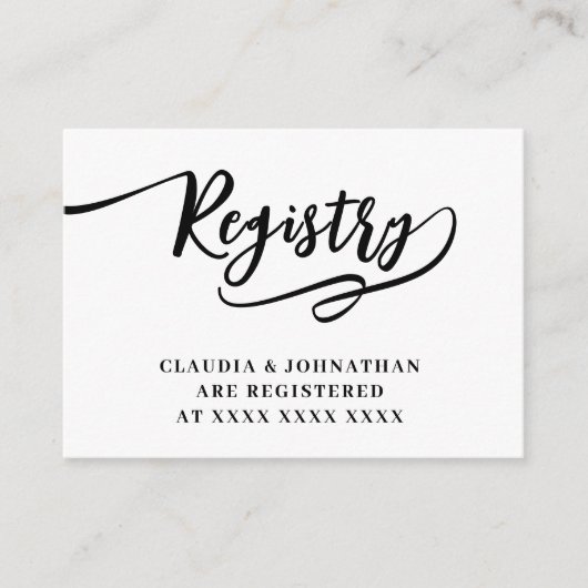 Simple Registry Vrijgezellenfeest Informatiekaartje (Voorkant)