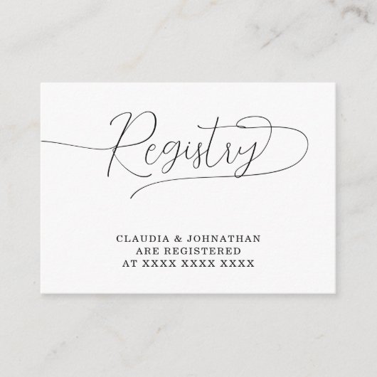 Simple Registry Vrijgezellenfeest Informatiekaartje (Voorkant)