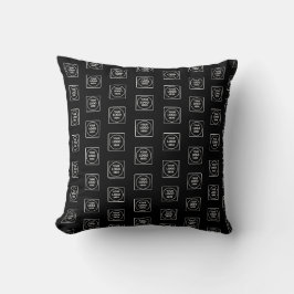 Simple Repeating Logo Black Branding Throw Pillow Kussen