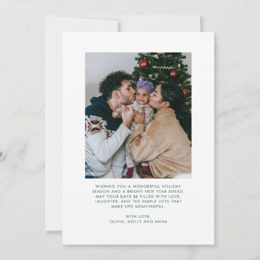 Simple Repeating Merry Christmas Photo Feestdagenkaart (Achterkant)