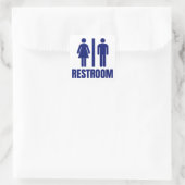 Simple Restroom Toilet Bathroom Wedding Venue Vierkante Sticker (Tas)