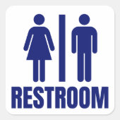 Simple Restroom Toilet Bathroom Wedding Venue Vierkante Sticker (Voorkant)