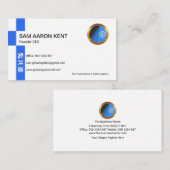 Simple Retro Bright Blue Stripe Icons Foundation C Visitekaartje (Voorkant / Achterkant)