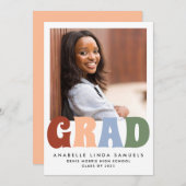 Simple Retro Colors Photo 2023-Afstuderen Aankondiging (Voorkant / Achterkant)