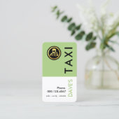 Simple Retro Green Taxi Layer Visitekaartje (Staand voorkant)