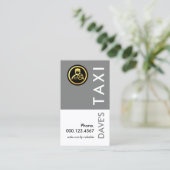 Simple Retro Grey Taxi Layer Visitekaartje (Staand voorkant)