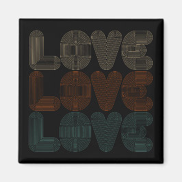 Simple Retro Love Typografen Valentijn | Magneet