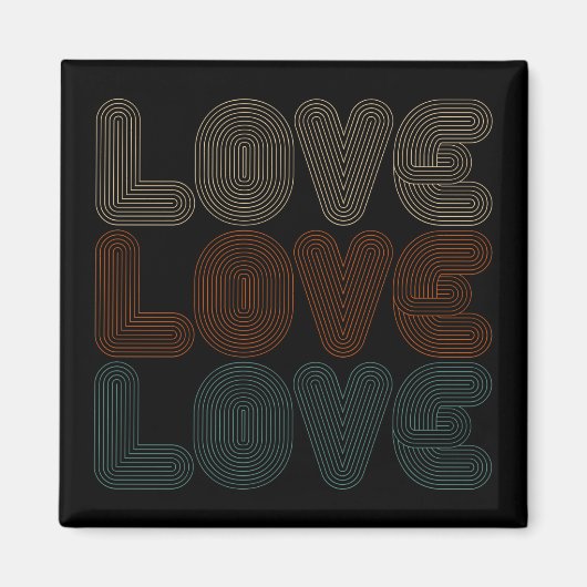 Simple Retro Love Typografen Valentijn | Magneet (Voorkant)