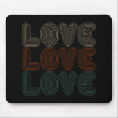 Simple Retro Love Typografen Valentijn | Mousepad Muismat (Voorkant)