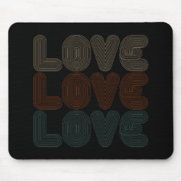 Simple Retro Love Typografen Valentijn | Mousepad Muismat
