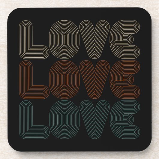 Simple Retro Love Typografen Valentijn | ONDERZETT Bier Onderzetter (Voorkant)