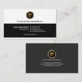 Simple Retro Professional Black Grunge Founder CEO Visitekaartje (Voorkant / Achterkant)