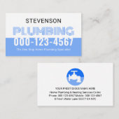 Simple Retro White Blue Water Plumbing Visitekaartje (Voorkant / Achterkant)