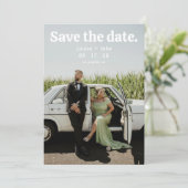 Simple RetroMinimalist Photo Wedding Save the Date Kaart (Staand voorkant)