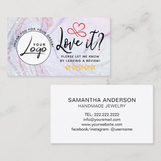 Simple Review Request Logo Visitekaartje (Voorkant / Achterkant)