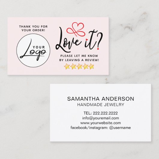 Simple Review Request Logo Visitekaartje (Voorkant / Achterkant)